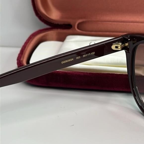 GUCCI GG0636sk 003 WOMENS CAT EYE BROWN BROWN BROWN FASHION DESIGNER EYEWEAR - Picture 6 of 14